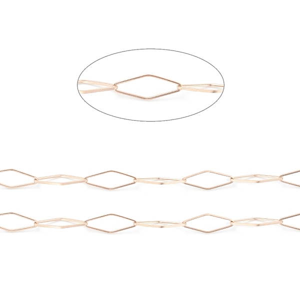 PandaHall Vacuum Plating 304 Stainless Steel Link Chain, Rhombus, Soldered, Soldered, with Spool, Rose Gold, 19.5x7x1mm, 16.4 Feet(5m)/roll...
PandaHall Vacuum Plating 304 Stainless Steel Link Chain, Rhombus, Soldered, Soldered, with Spool, Rose Gold, 19.5x7x1mm, 16.4 Feet(5m)/roll...
