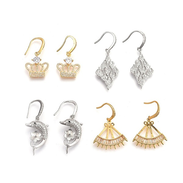 PandaHall 304 Stainless Steel Dangle Earrings, with Cubic Zirconia, Mixed Shapes, Mixed Color, 29~40mm, Pendants: 17~29x15~23x2~5mm, Pin..., Clear
PandaHall 304 Stainless Steel Dangle Earrings, with Cubic Zirconia, Mixed Shapes, Mixed Color, 29~40mm, Pendants: 17~29x15~23x2~5mm, Pin..., Clear