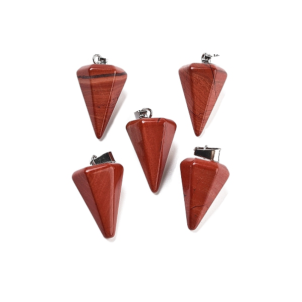 PandaHall Cone/Spike/Pendulum Synthetic Red Jasper Pendants, with Platinum Plated Iron Findings, 25~27x14x14mm, Hole: 6x3mm Red Jasper Cone
PandaHall Cone/Spike/Pendulum Synthetic Red Jasper Pendants, with Platinum Plated Iron Findings, 25~27x14x14mm, Hole: 6x3mm Red Jasper Cone