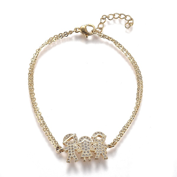 PandaHall Brass Micro Pave Clear Cubic Zirconia Link Bracelets, with 304 Stainless Steel Cable Chains, Family, Golden, 7-1/8 inch(18.2cm)...
PandaHall Brass Micro Pave Clear Cubic Zirconia Link Bracelets, with 304 Stainless Steel Cable Chains, Family, Golden, 7-1/8 inch(18.2cm)...