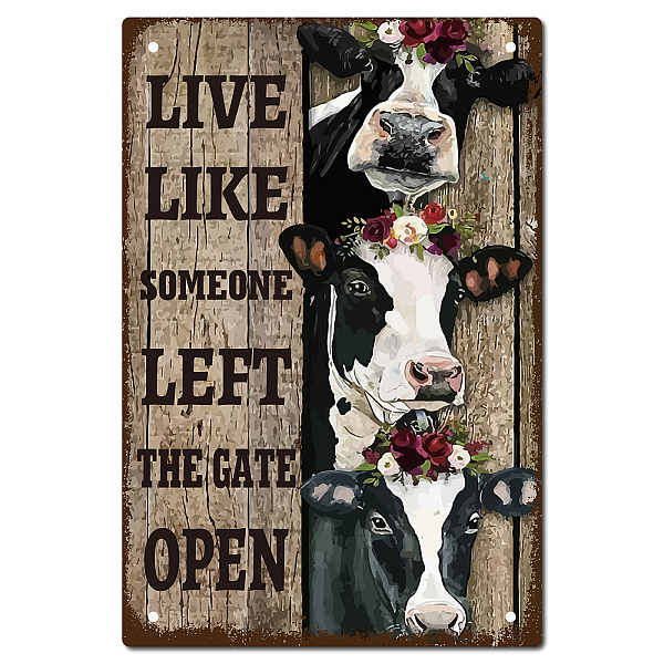 PandaHall CREATCABIN Cow Metal Tin Signs Live Like Someone Left The Gate Open Vintage Tin Signs Plaques Poster Wall Decor for Home Coffee...
PandaHall CREATCABIN Cow Metal Tin Signs Live Like Someone Left The Gate Open Vintage Tin Signs Plaques Poster Wall Decor for Home Coffee...
