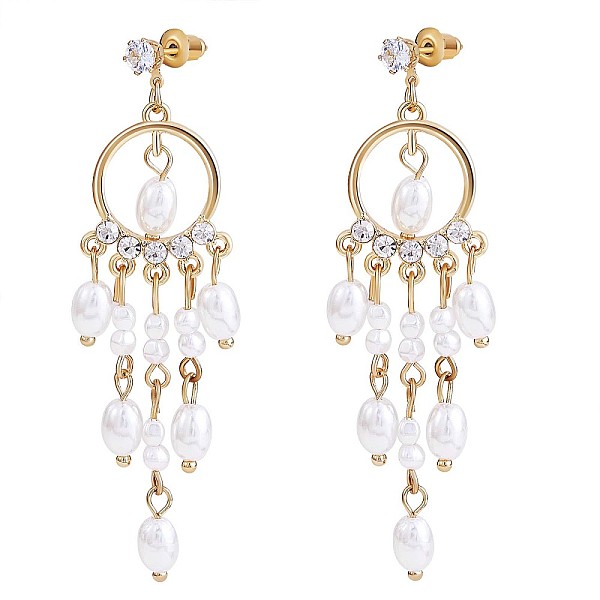 PandaHall Shell Pearl Chandelier Earrings, Alloy Long Tassel Drop Earrings for Women, Golden, 70x18.5mm, Pin: 0.7mm Shell
PandaHall Shell Pearl Chandelier Earrings, Alloy Long Tassel Drop Earrings for Women, Golden, 70x18.5mm, Pin: 0.7mm Shell