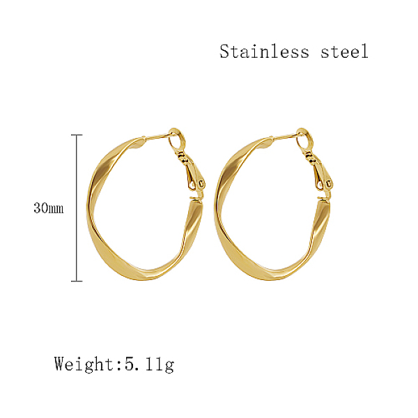 PandaHall Stainless Steel Hoop Earrings for Women, Real 18K Gold Plated, Twist, 30mm Stainless Steel Twist
PandaHall Stainless Steel Hoop Earrings for Women, Real 18K Gold Plated, Twist, 30mm Stainless Steel Twist