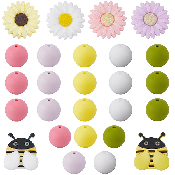 PandaHall SUNNYCLUE 56Pcs 11 Style Food Grade Eco-Friendly Silicone Beads, Baby Chew Teething, Round & Bee & Daisy, Mixed Color..., Multicolor
PandaHall SUNNYCLUE 56Pcs 11 Style Food Grade Eco-Friendly Silicone Beads, Baby Chew Teething, Round & Bee & Daisy, Mixed Color..., Multicolor