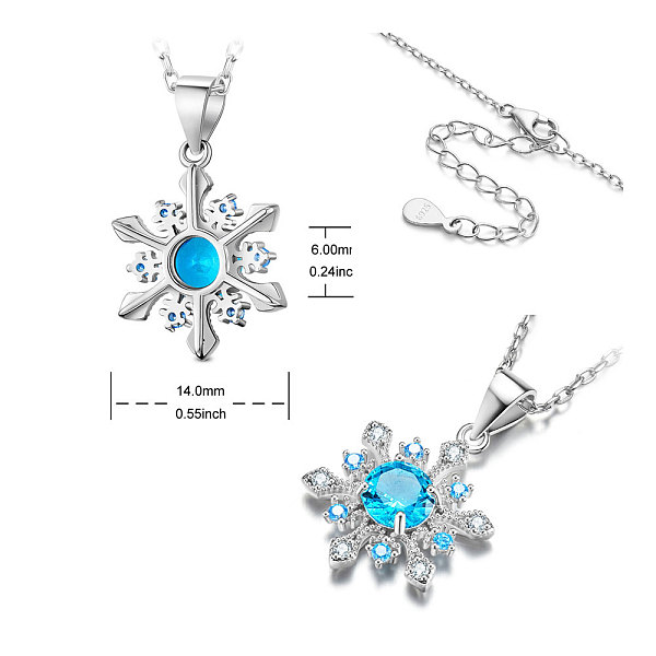 PandaHall SHEGRACE 925 Sterling Silver Pendant Necklace, with AAA Cubic Zirconia, Snowflake, Blue, 15.7 inch(40cm) Sterling Silver Blue
PandaHall SHEGRACE 925 Sterling Silver Pendant Necklace, with AAA Cubic Zirconia, Snowflake, Blue, 15.7 inch(40cm) Sterling Silver Blue