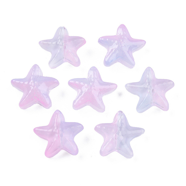 PandaHall Transparent Spray Painted Glass Beads, Two Tone, Starfish, Pearl Pink, 14x15x6.5mm, Hole: 1mm Glass Starfish
PandaHall Transparent Spray Painted Glass Beads, Two Tone, Starfish, Pearl Pink, 14x15x6.5mm, Hole: 1mm Glass Starfish