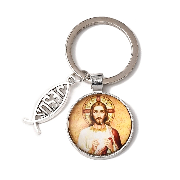 PandaHall I Love Jesus Symbol Glass Pendant Keychain with Alloy Jesus Fish Charm, with Iron Findings, Half Round, Wheat, 6.2cm Glass Half..., Orange
PandaHall I Love Jesus Symbol Glass Pendant Keychain with Alloy Jesus Fish Charm, with Iron Findings, Half Round, Wheat, 6.2cm Glass Half..., Orange