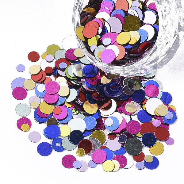 PandaHall Ornament Accessories, PVC Plastic Paillette/Sequins Beads, No Hole/Undrilled Beads, Flat Round, Mixed Color, 3~7x0.3mm PVC Round..., Multicolor
PandaHall Ornament Accessories, PVC Plastic Paillette/Sequins Beads, No Hole/Undrilled Beads, Flat Round, Mixed Color, 3~7x0.3mm PVC Round..., Multicolor