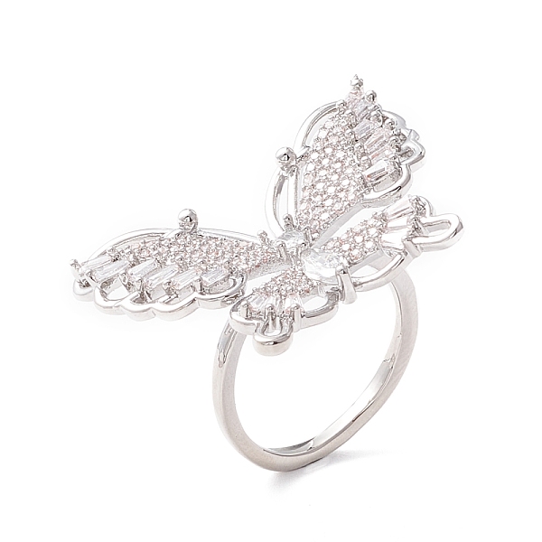 PandaHall Butterfly Clear Cubic Zirconia Cuff Ring, Exquisite Brass Cubic Zirconia Open Ring for Women, Platinum, Inner Diameter: 17~17.5mm...
PandaHall Butterfly Clear Cubic Zirconia Cuff Ring, Exquisite Brass Cubic Zirconia Open Ring for Women, Platinum, Inner Diameter: 17~17.5mm...