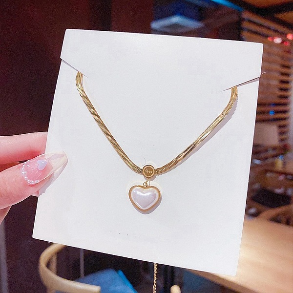 PandaHall Plastic Heart Pendant Necklaces, Titanium Steel Herringbone Chain Necklaces, Golden, 8.27~19.69 inch(21~50cm) Titanium Steel Heart
PandaHall Plastic Heart Pendant Necklaces, Titanium Steel Herringbone Chain Necklaces, Golden, 8.27~19.69 inch(21~50cm) Titanium Steel Heart