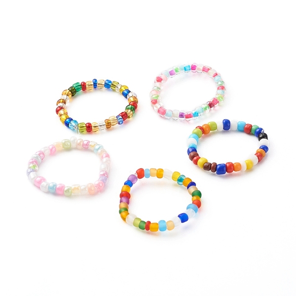PandaHall Handmade Stretch Rings, with Glass Opaque Seed Beads, Trasparent Inside Beads, Frosted Beads, Silver Lined Round Beads, Ring..., Multicolor
PandaHall Handmade Stretch Rings, with Glass Opaque Seed Beads, Trasparent Inside Beads, Frosted Beads, Silver Lined Round Beads, Ring..., Multicolor