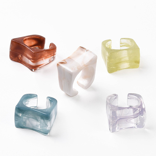 PandaHall Acrylic Curved Rectangle Open Cuff Ring for Women, Mixed Color, US Size 7 1/4(17.5mm), 140Pcs/500g Acrylic Multicolor
PandaHall Acrylic Curved Rectangle Open Cuff Ring for Women, Mixed Color, US Size 7 1/4(17.5mm), 140Pcs/500g Acrylic Multicolor