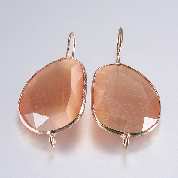 PandaHall Cat Eye Earring Hooks, with Brass Findings and Horizontal Loop, Lead Free & Cadmium Free, Oval, Light Gold, Orange...
PandaHall Cat Eye Earring Hooks, with Brass Findings and Horizontal Loop, Lead Free & Cadmium Free, Oval, Light Gold, Orange...