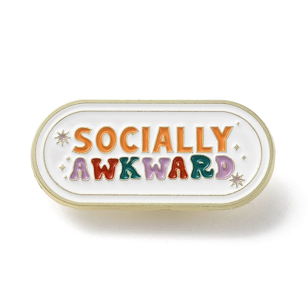 PandaHall Oval with Word Socially Awkward Enamel Pins, Golden Zinc Alloy Brooch for Women, Colorful, 20.5x44.5x1.5mm Alloy+Enamel Oval
PandaHall Oval with Word Socially Awkward Enamel Pins, Golden Zinc Alloy Brooch for Women, Colorful, 20.5x44.5x1.5mm Alloy+Enamel Oval
