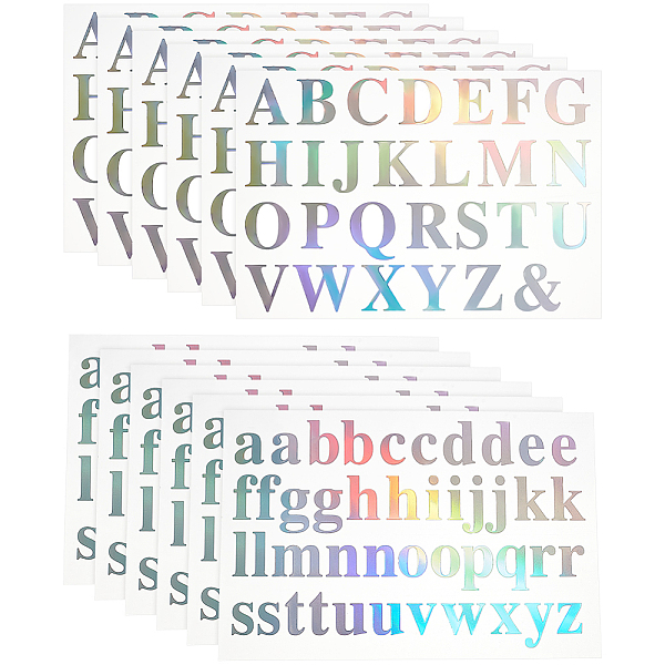 PandaHall Globleland 12 Sheets 2 Styles Waterproof Plastic Laser Stickers, Self-adhesion Stickers, Letter A~Z, Mixed Color, 140x210x0.2mm..., Multicolor
PandaHall Globleland 12 Sheets 2 Styles Waterproof Plastic Laser Stickers, Self-adhesion Stickers, Letter A~Z, Mixed Color, 140x210x0.2mm..., Multicolor