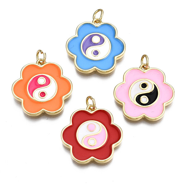 PandaHall Brass Enamel Pendants, Nickel Free, Real 16K Gold Plated, with Jump Ring, Flower with Yin Yang, Mixed Color, 20x20x2mm, Jump Ring..., Multicolor
PandaHall Brass Enamel Pendants, Nickel Free, Real 16K Gold Plated, with Jump Ring, Flower with Yin Yang, Mixed Color, 20x20x2mm, Jump Ring..., Multicolor