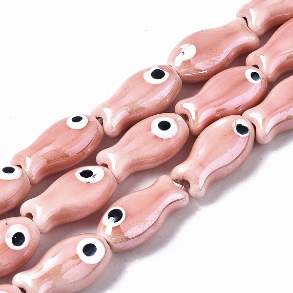 PandaHall Handmade Porcelain Ceramic Beads Strands, Bright Glazed Porcelain, Fish, Pink, 19x10x8mm, Hole: 1.5mm, about 17pcs/strand, 12.40...
PandaHall Handmade Porcelain Ceramic Beads Strands, Bright Glazed Porcelain, Fish, Pink, 19x10x8mm, Hole: 1.5mm, about 17pcs/strand, 12.40...