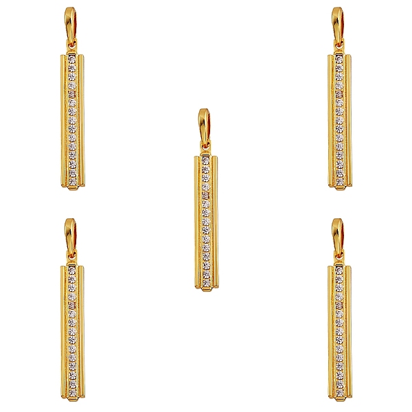 PandaHall 5Pcs Brass Micro Pave Clear Cubic Zirconia Pendants, Long-Lasting Plated, Rectangle, Real 18K Gold Plated, 30.5x4.5x2mm, Hole...
PandaHall 5Pcs Brass Micro Pave Clear Cubic Zirconia Pendants, Long-Lasting Plated, Rectangle, Real 18K Gold Plated, 30.5x4.5x2mm, Hole...