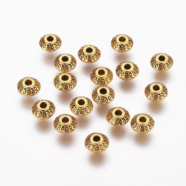 PandaHall Tibetan Style Spacer Alloy Beads, Lead Free & Nickel Free & Cadmium Free, Bicone, Antique Golden Color, about 7mm long, 7mm wide...
PandaHall Tibetan Style Spacer Alloy Beads, Lead Free & Nickel Free & Cadmium Free, Bicone, Antique Golden Color, about 7mm long, 7mm wide...