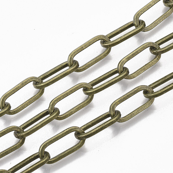 PandaHall Unwelded Iron Paperclip Chains, Flat Oval, Drawn Elongated Cable Chains, with Spool, Antique Bronze, 15x6x1.2mm, about 82.02 Feet...
PandaHall Unwelded Iron Paperclip Chains, Flat Oval, Drawn Elongated Cable Chains, with Spool, Antique Bronze, 15x6x1.2mm, about 82.02 Feet...