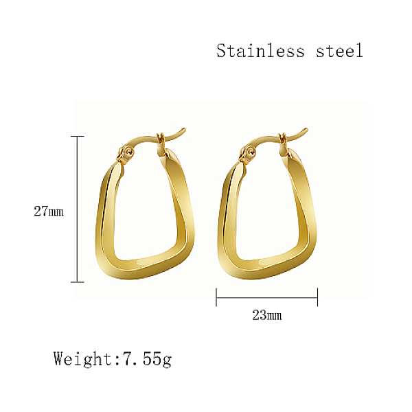 PandaHall Stainless Steel Hoop Earrings for Women, Real 18K Gold Plated, Twist, 27x23mm Stainless Steel Twist
PandaHall Stainless Steel Hoop Earrings for Women, Real 18K Gold Plated, Twist, 27x23mm Stainless Steel Twist