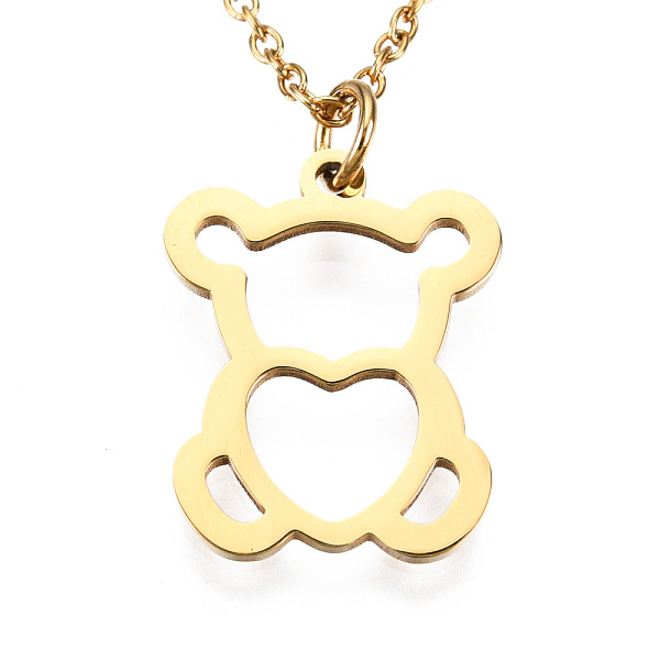 PandaHall 201 Stainless Steel Pendant Necklaces, with Cable Chains, Bear, Golden, 15.7 inch(40cm), 1.5mm, Bear: 18x14x1mm 201 Stainless...
PandaHall 201 Stainless Steel Pendant Necklaces, with Cable Chains, Bear, Golden, 15.7 inch(40cm), 1.5mm, Bear: 18x14x1mm 201 Stainless...
