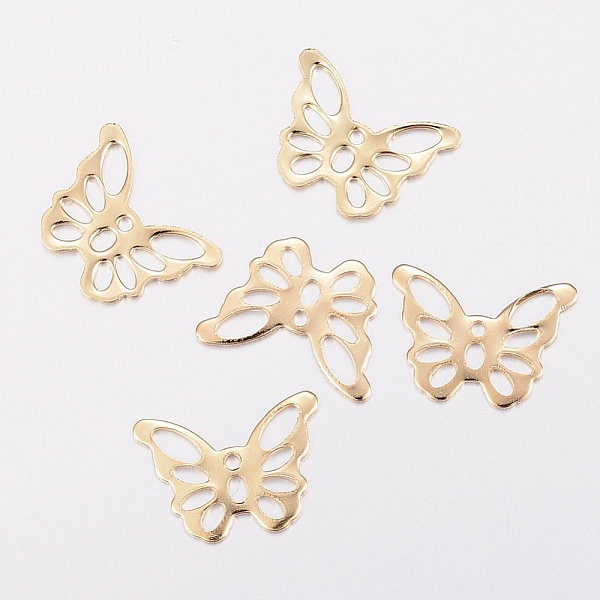 PandaHall 304 Stainless Steel Charms, Butterfly, Golden, 10.5x15x0.6mm, Hole: 1~4mm 304 Stainless Steel Butterfly
PandaHall 304 Stainless Steel Charms, Butterfly, Golden, 10.5x15x0.6mm, Hole: 1~4mm 304 Stainless Steel Butterfly