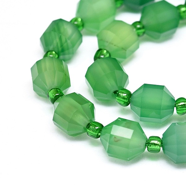PandaHall Natural Agate Beads Strands, with Seed Beads, Faceted, Bicone, Double Terminated Point Prism Beads, Dyed & Heated, Green...
PandaHall Natural Agate Beads Strands, with Seed Beads, Faceted, Bicone, Double Terminated Point Prism Beads, Dyed & Heated, Green...