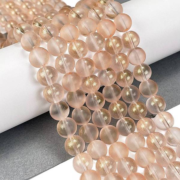 PandaHall Frosted Transparent Glass Bead Strands, with Gold Powder, Round, PeachPuff, 10mm, Hole: 1mm, about 84pcs/strand, 31.50''(80cm)..., Brown
PandaHall Frosted Transparent Glass Bead Strands, with Gold Powder, Round, PeachPuff, 10mm, Hole: 1mm, about 84pcs/strand, 31.50''(80cm)..., Brown