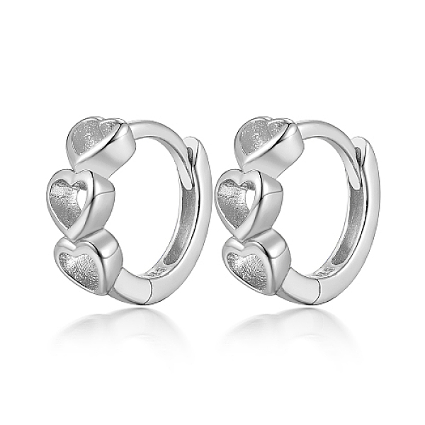 PandaHall Rhodium Plated 925 Sterling Silver Hoop Earrings, Hollow Heart, with 925 Stamp, Platinum, 3mm Sterling Silver Heart
PandaHall Rhodium Plated 925 Sterling Silver Hoop Earrings, Hollow Heart, with 925 Stamp, Platinum, 3mm Sterling Silver Heart