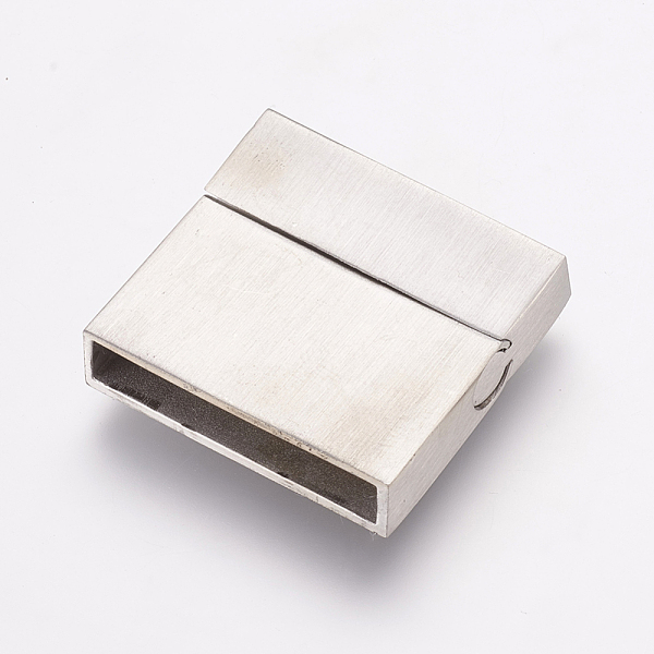 PandaHall 304 Stainless Steel Magnetic Clasps with Glue-in Ends, Rectangle, Frosted, Stainless Steel Color, 29x31x7mm, Hole: 4x28mm 304...
PandaHall 304 Stainless Steel Magnetic Clasps with Glue-in Ends, Rectangle, Frosted, Stainless Steel Color, 29x31x7mm, Hole: 4x28mm 304...