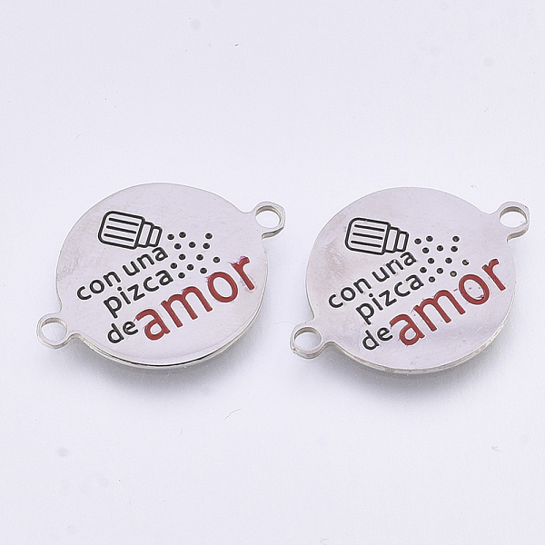 PandaHall 304 Stainless Steel Quote Links Connectors, with Enamel, Flat Round with Word, Stainless Steel Color, 21.5x16x1mm, Hole: 1.4mm 304...
PandaHall 304 Stainless Steel Quote Links Connectors, with Enamel, Flat Round with Word, Stainless Steel Color, 21.5x16x1mm, Hole: 1.4mm 304...