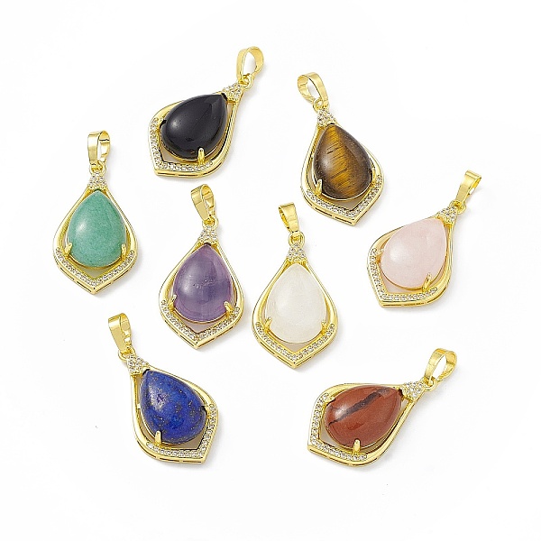 PandaHall Natural Mixed Gemstone Pendants, Teardrop Charms, with Golden Tone Rack Plating Brass Findings, Cadmium Free & Lead Free...
PandaHall Natural Mixed Gemstone Pendants, Teardrop Charms, with Golden Tone Rack Plating Brass Findings, Cadmium Free & Lead Free...