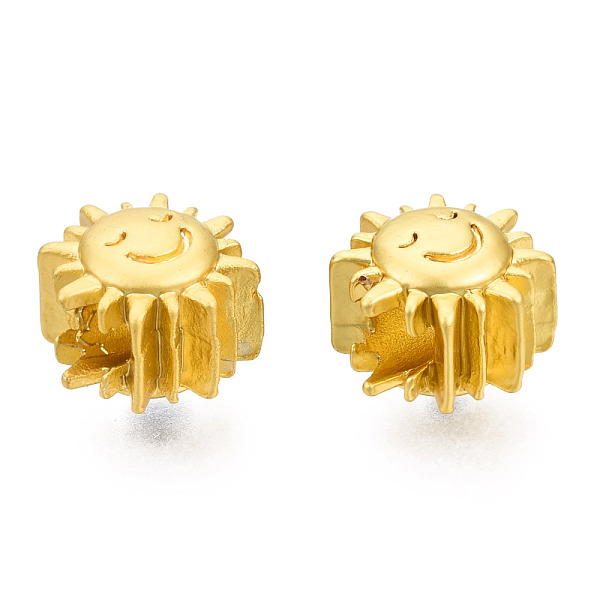 PandaHall Alloy European Beads, Large Hole Beads, Matte Style, Cadmium Free & Lead Free, Sun, Matte Gold Color, 11x11x8mm, Hole: 4mm Alloy...
PandaHall Alloy European Beads, Large Hole Beads, Matte Style, Cadmium Free & Lead Free, Sun, Matte Gold Color, 11x11x8mm, Hole: 4mm Alloy...