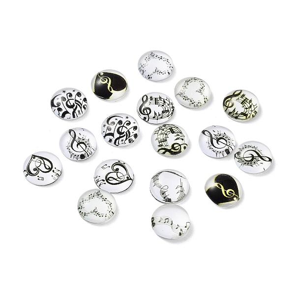 PandaHall Glass Cabochons, Flat Round with Musical Note Pattern, Flat Round, 10x3.5mm Glass Flat Round
PandaHall Glass Cabochons, Flat Round with Musical Note Pattern, Flat Round, 10x3.5mm Glass Flat Round