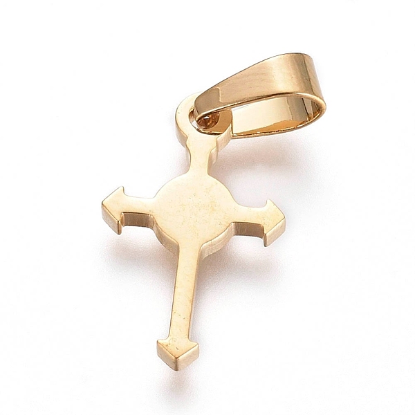 PandaHall 304 Stainless Steel Pendants, Cross, Golden, 16x9.6x1.3mm, Hole: 6x3mm 304 Stainless Steel Cross
PandaHall 304 Stainless Steel Pendants, Cross, Golden, 16x9.6x1.3mm, Hole: 6x3mm 304 Stainless Steel Cross