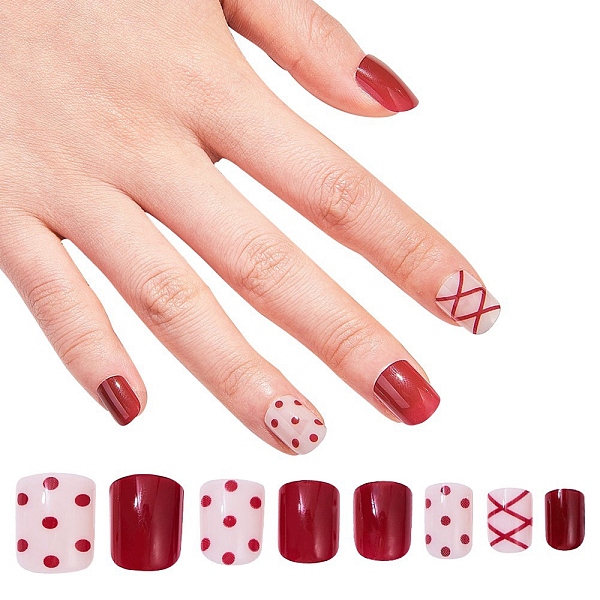 PandaHall Nail Art Sets, with 24pcs Plastic Nail Tips, 24pcs Double Side Jelly Nail Glue , Dark Red, 14.5~23x7~14mm, about 24pcs/set Plastic...
PandaHall Nail Art Sets, with 24pcs Plastic Nail Tips, 24pcs Double Side Jelly Nail Glue , Dark Red, 14.5~23x7~14mm, about 24pcs/set Plastic...