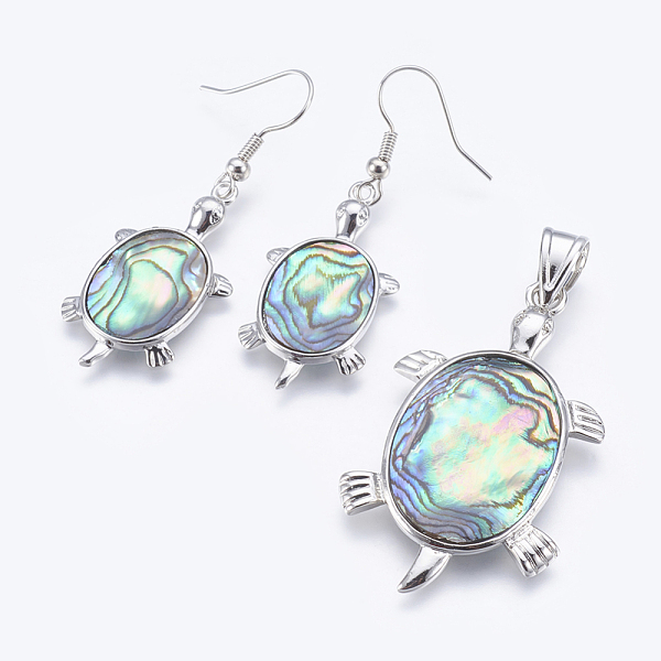 PandaHall Abalone Shell/Paua ShellJewelry Sets, Dangle Earrings and Pendants, with Brass Findings, Tortoise, Platinum, 46x26.5x3mm, hole...
PandaHall Abalone Shell/Paua ShellJewelry Sets, Dangle Earrings and Pendants, with Brass Findings, Tortoise, Platinum, 46x26.5x3mm, hole...