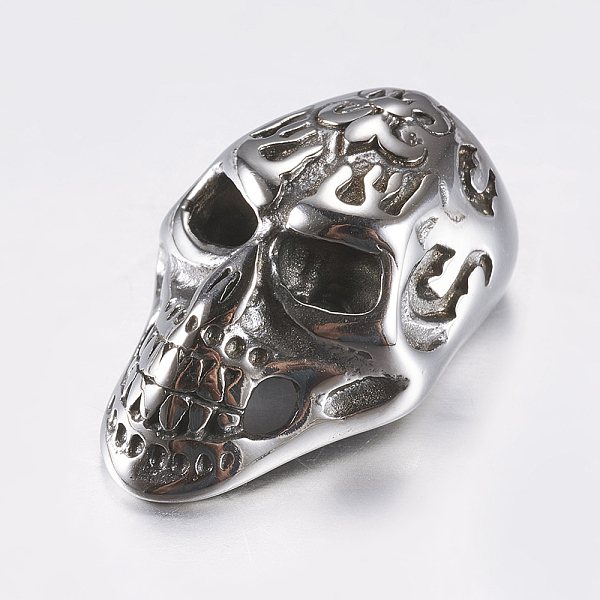 PandaHall 316 Surgical Stainless Steel Cord End Caps, Skull, Antique Silver, 23x15x10mm, Half Hole: 6mm 316 Surgical Stainless Steel
PandaHall 316 Surgical Stainless Steel Cord End Caps, Skull, Antique Silver, 23x15x10mm, Half Hole: 6mm 316 Surgical Stainless Steel