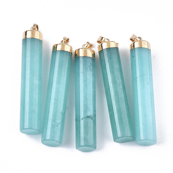 PandaHall Natural White Jade Big Pendants, with Brass Findings, Dyed, Column, Golden, Turquoise, 66~68x13mm, Hole: 7x3.5mm White Jade Column..., Green
PandaHall Natural White Jade Big Pendants, with Brass Findings, Dyed, Column, Golden, Turquoise, 66~68x13mm, Hole: 7x3.5mm White Jade Column..., Green