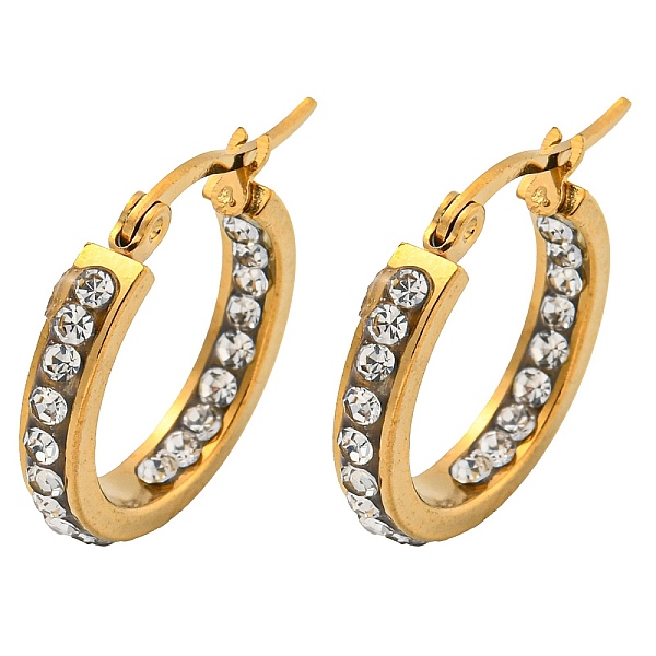 PandaHall Vacuum Plating 202 Stainless Steel Studs Earring, with 304 Stainless Steel Pins and Rhinestone, Ring, Golden, 20x3.5mm 202...
PandaHall Vacuum Plating 202 Stainless Steel Studs Earring, with 304 Stainless Steel Pins and Rhinestone, Ring, Golden, 20x3.5mm 202...