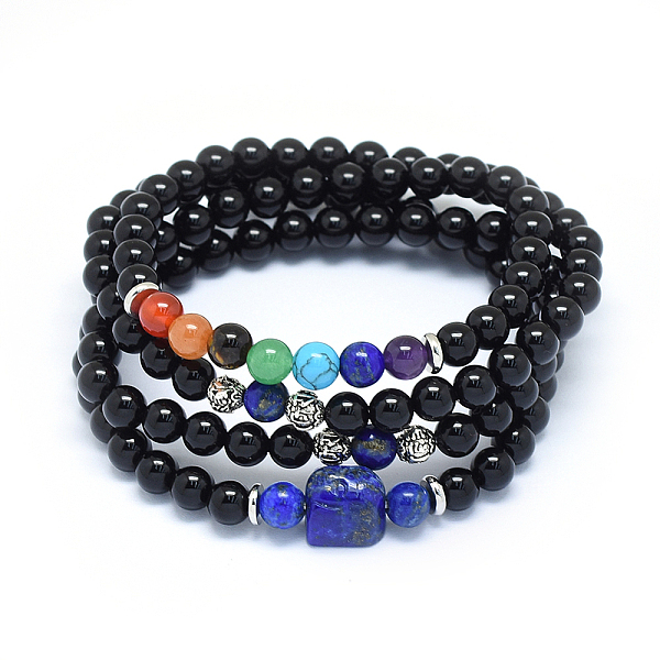 PandaHall Yoga Chakra Jewelry, Natural/Synthetic Mixed Stone Wrap Bracelets, Three Loops, with Lapis Lazuli and Alloy Findings, Buddha...
PandaHall Yoga Chakra Jewelry, Natural/Synthetic Mixed Stone Wrap Bracelets, Three Loops, with Lapis Lazuli and Alloy Findings, Buddha...