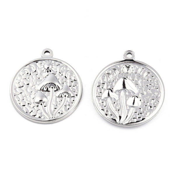 PandaHall 201 Stainless Steel Pendants, Flat Round with Mushroom Charm, Stainless Steel Color, 29x25x3mm, Hole: 1.8mm 201 Stainless Steel...
PandaHall 201 Stainless Steel Pendants, Flat Round with Mushroom Charm, Stainless Steel Color, 29x25x3mm, Hole: 1.8mm 201 Stainless Steel...