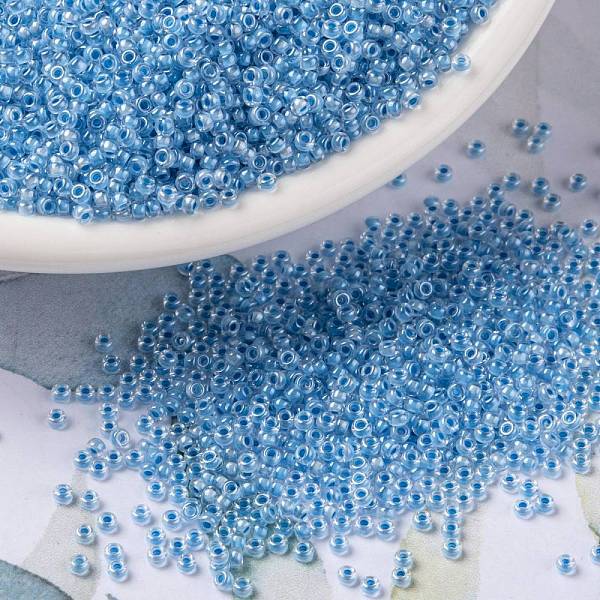 PandaHall MIYUKI Round Rocailles Beads, Japanese Seed Beads, (RR221) Sky Blue Lined Crystal, 15/0, 1.5mm, Hole: 0.7mm, about 5555pcs/bottle..., Cyan
PandaHall MIYUKI Round Rocailles Beads, Japanese Seed Beads, (RR221) Sky Blue Lined Crystal, 15/0, 1.5mm, Hole: 0.7mm, about 5555pcs/bottle..., Cyan
