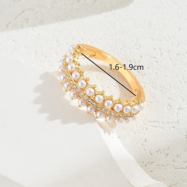 PandaHall Exquisite Copper Inlaid Zircon Pearl Fashion Ring for Women Party Gift Brass
PandaHall Exquisite Copper Inlaid Zircon Pearl Fashion Ring for Women Party Gift Brass