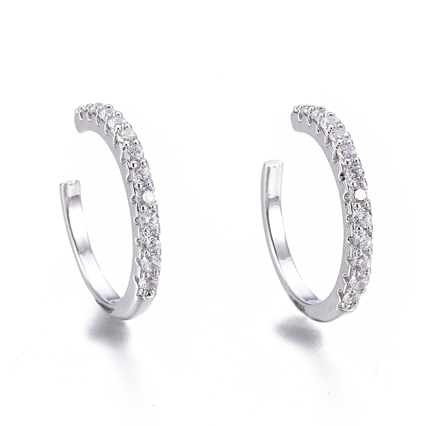 PandaHall Brass Micro Pave Clear Cubic Zirconia Cuff Earrings, Ring, Platinum, 14.5x14x1.7mm, Inner Diameter: 12mm Cubic Zirconia Clear
PandaHall Brass Micro Pave Clear Cubic Zirconia Cuff Earrings, Ring, Platinum, 14.5x14x1.7mm, Inner Diameter: 12mm Cubic Zirconia Clear