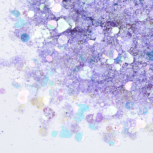 PandaHall Ornament Accessories, PVC Plastic Paillette/Sequins Beads, No Hole/Undrilled Beads, Mixed Shapes, Lilac, 1~5x1~5x0.1mm PVC Mixed..., Purple
PandaHall Ornament Accessories, PVC Plastic Paillette/Sequins Beads, No Hole/Undrilled Beads, Mixed Shapes, Lilac, 1~5x1~5x0.1mm PVC Mixed..., Purple