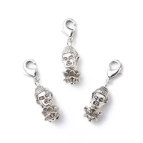 PandaHall Alloy Buddha's Head & Lotus Pendant Decorations, Lobster Clasp Charms, Clip-on Charms, for Keychain, Purse, Backpack Ornament...
PandaHall Alloy Buddha's Head & Lotus Pendant Decorations, Lobster Clasp Charms, Clip-on Charms, for Keychain, Purse, Backpack Ornament...