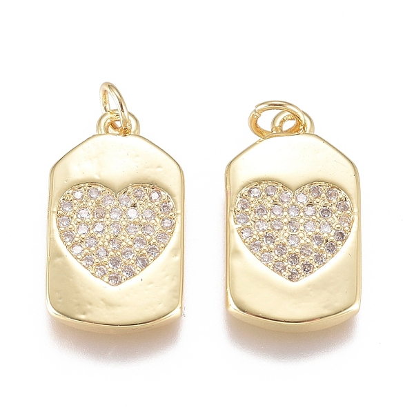 PandaHall Brass Micro Pave Cubic Zirconia Pendants, with Jump Ring, Long-Lasting Plated, Rectangle with Heart, Clear, Golden, 17x10x2mm...
PandaHall Brass Micro Pave Cubic Zirconia Pendants, with Jump Ring, Long-Lasting Plated, Rectangle with Heart, Clear, Golden, 17x10x2mm...