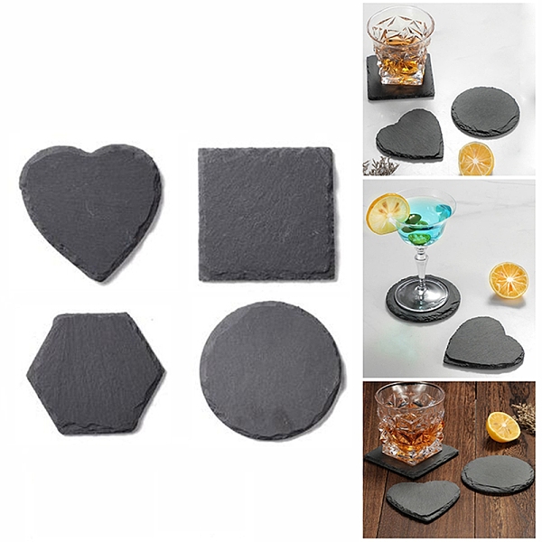 PandaHall Natural Black Stone Cup Mat, Rough Edge Coaster, with Sponge Pad, Mixed Shapes, 92~106x99~106x7~10mm Black Stone Mixed Shapes
PandaHall Natural Black Stone Cup Mat, Rough Edge Coaster, with Sponge Pad, Mixed Shapes, 92~106x99~106x7~10mm Black Stone Mixed Shapes